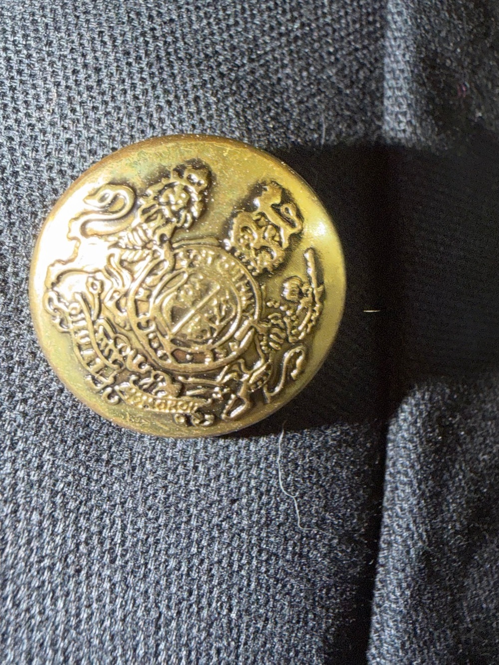 Banana Republic Factory Icon Women Blazer 12 Petite Navy Blue Gold Button 569851 - Picture 6 of 9